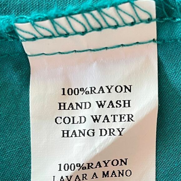 Mur Mur Aqua Tunic Embroidered Aztec Boho Sz MED Short Sleeves Casual Relaxed - Picture 7 of 8